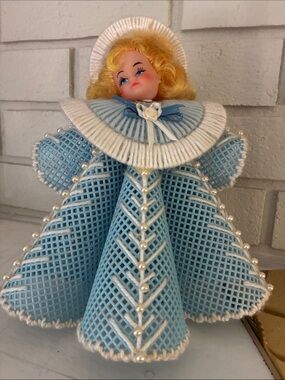 Vintage Porcelain-Style Doll Blue Angel